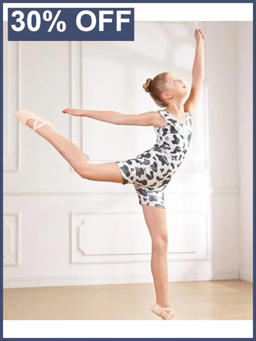 Girls Gymnastics Leotard Ballet Unitard with Shorts Sleeveless 85% Polyester